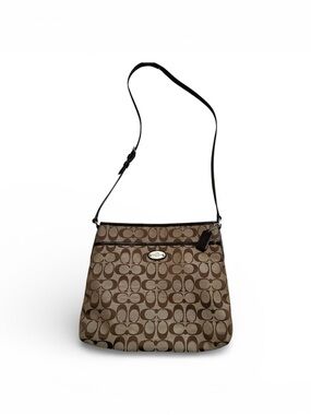 Coach Signature Canvas Belt Bag in Brown and Cream